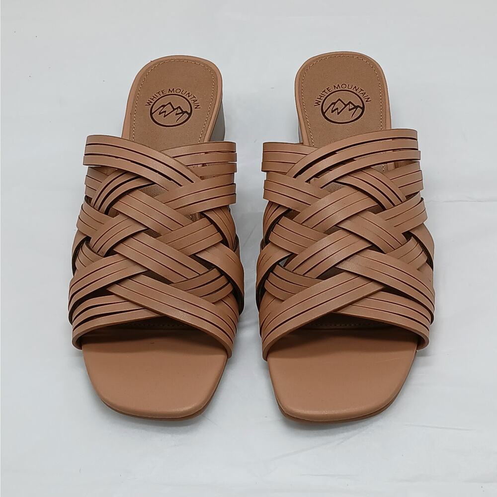 White Mountain Women's Sandals Slides Size 8M Brown Slip On Minimalist Shoes - Picture 2 of 11